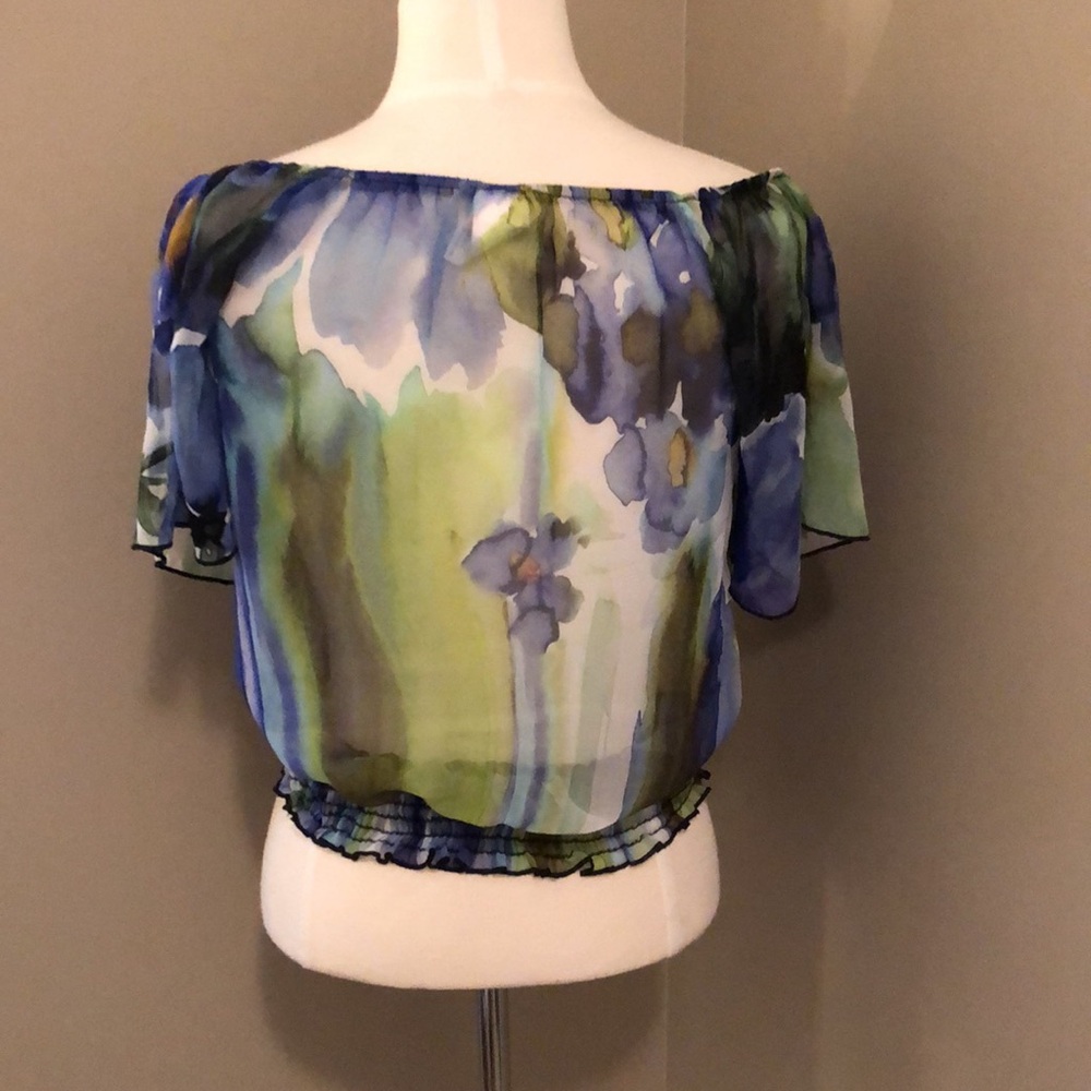 Wrapper Sheer Cropped Top Size Small - Picture 4 of 4